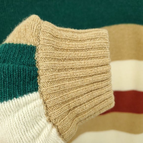 VTG Dalton Camel Hair/Geelong Lambswool Mock Neck Stripe Sweater 36 (S/M) - Picture 14 of 16